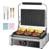 Kommerciel Panini Presse Grill, Sandwichmaker, 34x23 cm Stegeplade, Hurtig Opvarmning, Anti-Slip Fødder Discount