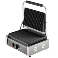 Kommerciel Panini Presse Grill, Sandwichmaker, 34x23 cm Stegeplade, Hurtig Opvarmning, Anti-Slip Fødder Discount
