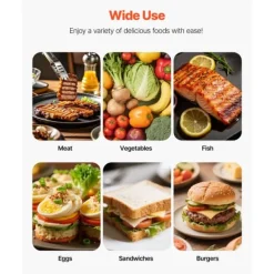 Kommerciel Panini Presse Grill, Sandwichmaker, 34x23 cm Stegeplade, Hurtig Opvarmning, Anti-Slip Fødder Discount