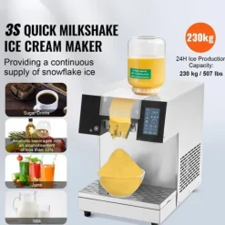 Isknusere & Ice Shavers>Kommerciel snefnug-ismaskine 507 LBS/24H, rustfrit stål, professionel, effektiv, ideel til isproduktion.