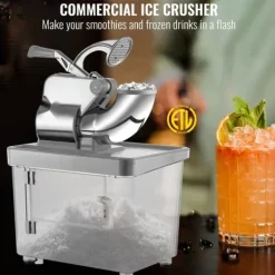 Isknusere & Ice Shavers>Kommerciel snekeglemaskine 180 kg/H, 1450 r/min, isoleret isboks, PC-materiale, rustfrit stål, holdbar.