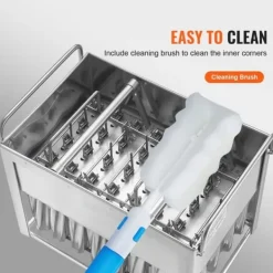 Kommercielle ispindeforme, 40 stk cylindriske ispopforme, rustfrit stål ispinde, ismagerformholder med 50 stk ispinde, holdbar kvalitet Clearance