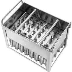 Kommercielle ispindeforme, 40 stk cylindriske ispopforme, rustfrit stål ispinde, ismagerformholder med 50 stk ispinde, holdbar kvalitet Clearance