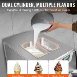 Kommmerciel Soft Serve Ismaskine 20L/t Kapacitet 3 Smagsvarianter Bordplade Best
