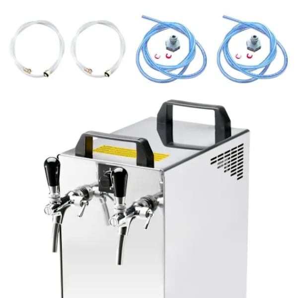 Ølhaner>Komplet sæt fadølsanlæg kontakt 40 / K 2 linjer, 50 liter/h rustfrit stål, med membranpumpe, øl tryk, KEG:Typ G, KEG 2:Type D