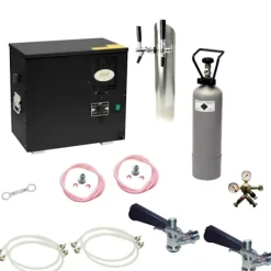 Ølhaner>Komplet sæt til underbord Fadølsanlæg, AS-40, 2 linier våd køligere, grønne linje, KEG:5 liters adapter, KEG 2:uden