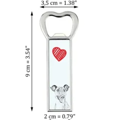 Korthåret foxterrier - oplukker med hund, personlig køleskabsåbner, unik gave til en mand fra Art-Dog Best