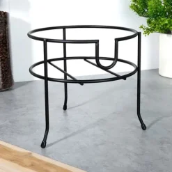 Drikkevareautomater>Krukkeholder med hane, sort metal, 20 cm