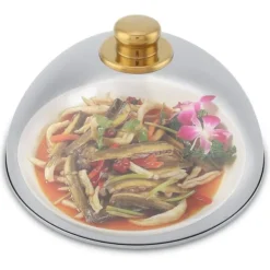 Tilbehør Til Madservering>Kuppelplade i rustfrit stål til servering (lille)