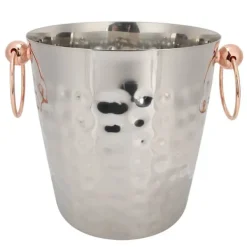 3L bærbar isspand i rustfrit stål med champagnefad og håndtag til brug i hjemmebaren