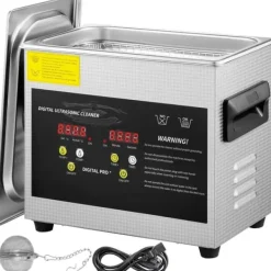 3L Digital Ultrasonisk Renser, Varmefunktion, Timer, Smykker, Glasrengøring New