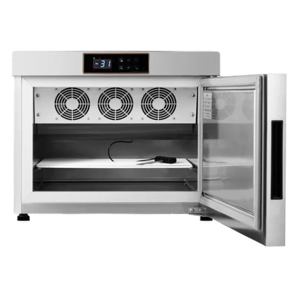 Frysere>32L kommerciel blæstfryser, 4 bakker, hurtig nedkøling, perfekt til skaldyr og isdessert.