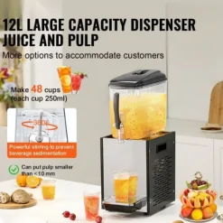 12L Kommerciel Drikkevaredispenser, Kold Juice, Isdrink Dispenser, Ideel til Fest, Hygge og Afslapning. Hot