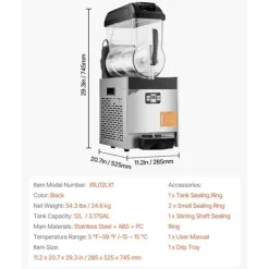 12L Kommerciel Slushymaskine, Margaritadrikke & Smoothies, hurtig frysefunktion, ideel til fester og begivenheder Discount