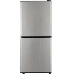 106L minikøleskab, 60L køleskab + 46L fryser, 7 temperaturer, sølvdør, LED-lys, justerbare hylder, 166 kWh/år New