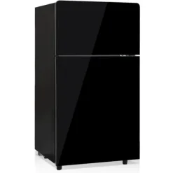 72L minikøleskab, sort glasdør, 39dB, 7-trins temperatur, LED-lys, R600 kølemiddel, direkte køling, til hjemmet, kontoret Best