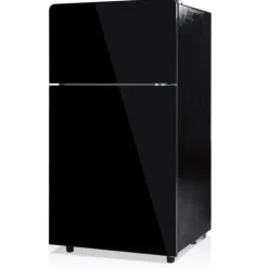 72L minikøleskab, sort glasdør, 39dB, 7-trins temperatur, LED-lys, R600 kølemiddel, direkte køling, til hjemmet, kontoret Best