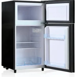 72L minikøleskab, sort glasdør, 39dB, 7-trins temperatur, LED-lys, R600 kølemiddel, direkte køling, til hjemmet, kontoret Best