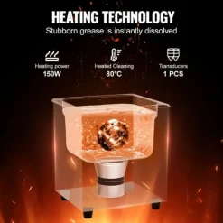 2L Ultralyd Rengøringsmaskine, Model med Kurvvarmer og Timer, 60W Effektivitet Clearance