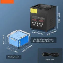 2L Ultralyd Rengøringsmaskine, Model med Kurvvarmer og Timer, 60W Effektivitet Clearance