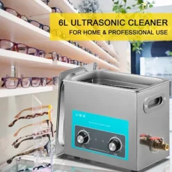 6,5L Ultrasonic Cleaner til smykker, tandproteser og musikinstrumenter. Med varme, timer og knapkontrol for effektiv rengøring. Discount