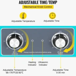 6,5L Ultrasonic Cleaner til smykker, tandproteser og musikinstrumenter. Med varme, timer og knapkontrol for effektiv rengøring. Discount