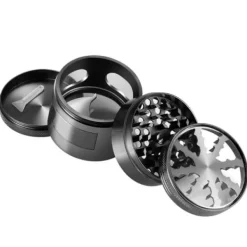 4-lagers 60 mm örtkvarn zinklegering Kryddgräskvarn med magnetiskt lock