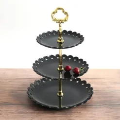 3-lags dekorative frugtbakkehylder - Perfekt til kager, muffins, snacks - Perfekt til bryllupsfest og hjemmet - Hvid Clearance