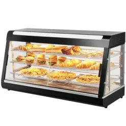Madopvarmere>3-lags kommercielt madvarmer Display Bordplade pizzaskab med belysning, hurtig opvarmning, energieffektiv
