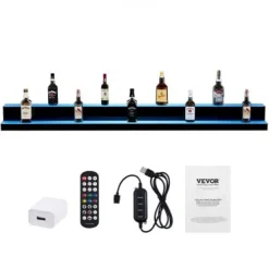 LED spiritusflaske displayhylde, 1828x200x150 mm, Flerfarvet, Akryl New