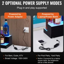 LED spiritusflaske displayhylde, 1828x200x150 mm, Flerfarvet, Akryl New