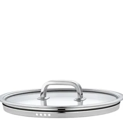 Skålelåg>Låg, rustfrit stål/glas, diameter 18 cm / Fjeder