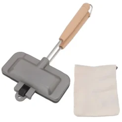 Lille bærbar non-stick sandwich stegepande med aftagelig klemme Outlet