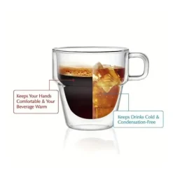 LIVIT Americano Kaffekrus, Borosilikatglas, Dobbeltvægget, 350 ml, Sæt med 2