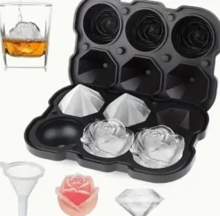 Lollanda 6 rum isterningskål med låg, isterninger, rund, kugle, BPA-fri, genanvendelig, iskugleformer Best