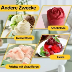 Lollanda 6 rum isterningskål med låg, isterninger, rund, kugle, BPA-fri, genanvendelig, iskugleformer Best