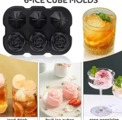 Lollanda 6 rum isterningskål med låg, isterninger, rund, kugle, BPA-fri, genanvendelig, iskugleformer Best