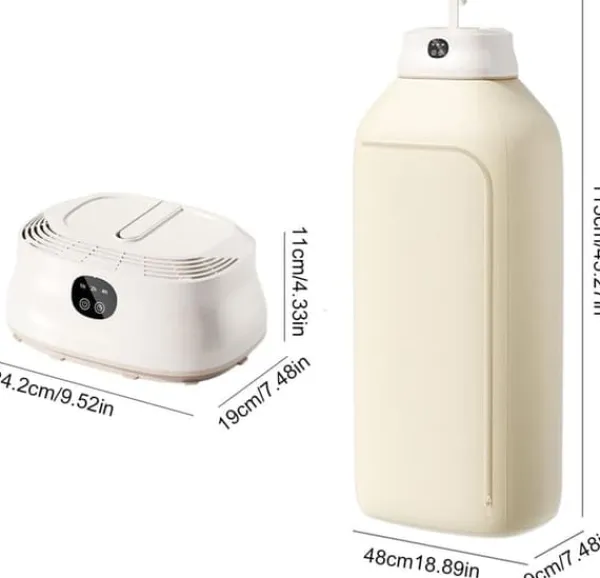 Tørreskab>Lollanda Bærbar Tørretumbler 400W, Foldbar Tørretumbler, Lav Støj med Timer, Til Hjem, Camping & Rejser