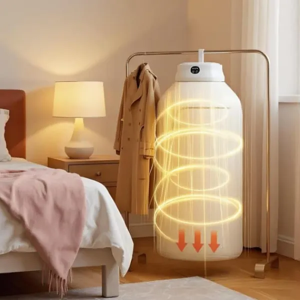 Tørreskab>Lollanda Bærbar Tørretumbler 400W, Foldbar Tørretumbler, Lav Støj med Timer, Til Hjem, Camping & Rejser