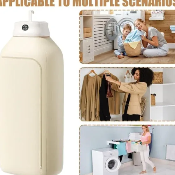 Tørreskab>Lollanda Bærbar Tørretumbler 400W, Foldbar Tørretumbler, Lav Støj med Timer, Til Hjem, Camping & Rejser