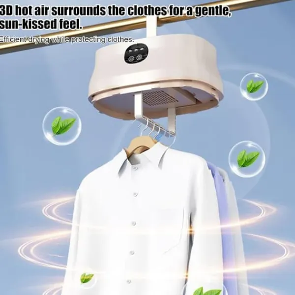 Tørreskab>Lollanda Bærbar Tørretumbler 400W, Foldbar Tørretumbler, Lav Støj med Timer, Til Hjem, Camping & Rejser