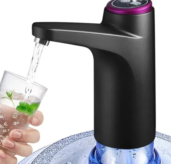 Lollanda elektrisk automatisk vandflaskepumpe til camping og hjemmebrug, USB-opladning, spandvandspumpe, automatisk drikkepumpe - sort Outlet