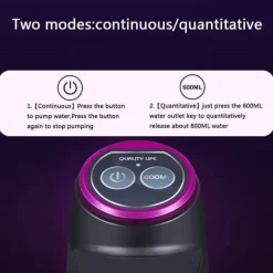 Lollanda elektrisk automatisk vandflaskepumpe til camping og hjemmebrug, USB-opladning, spandvandspumpe, automatisk drikkepumpe - sort Outlet