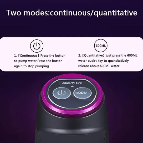 Lollanda elektrisk automatisk vandflaskepumpe til camping og hjemmebrug, USB-opladning, spandvandspumpe, automatisk drikkepumpe - sort Outlet