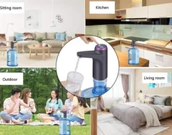 Lollanda elektrisk automatisk vandflaskepumpe til camping og hjemmebrug, USB-opladning, spandvandspumpe, automatisk drikkepumpe - sort Outlet