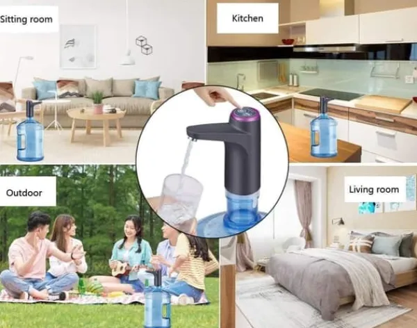 Lollanda elektrisk automatisk vandflaskepumpe til camping og hjemmebrug, USB-opladning, spandvandspumpe, automatisk drikkepumpe - sort Outlet