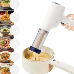 Pastamaskiner>Lollanda elektrisk idiyappam og pastamaskine, håndholdt trådløs pastapresser, 6-i-1 automatisk pastamaskine