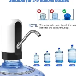 Lollanda elektrisk vanddispenser, flaskevandsdispenser universal usb genopladelig elektrisk vandflaskepumpe til hjem og camping Clearance