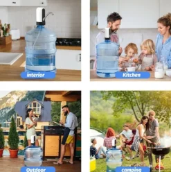 Lollanda elektrisk vanddispenser, flaskevandsdispenser universal usb genopladelig elektrisk vandflaskepumpe til hjem og camping Clearance