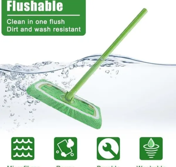 Rengøringsudstyr>Lollanda Erstatningskludsbetræk til Swiffer Mop 8-pak – Genanvendelige moppetørrere til våd- og renseri